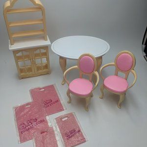 1996 Barbie Folding Pretty House Dining Room Chairs Dream Store Bags